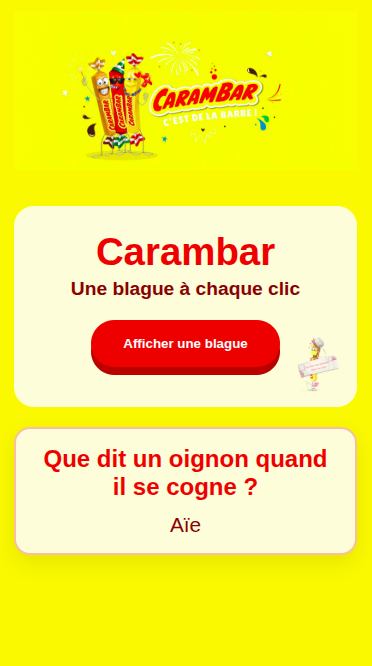 Interface mobile Carambar